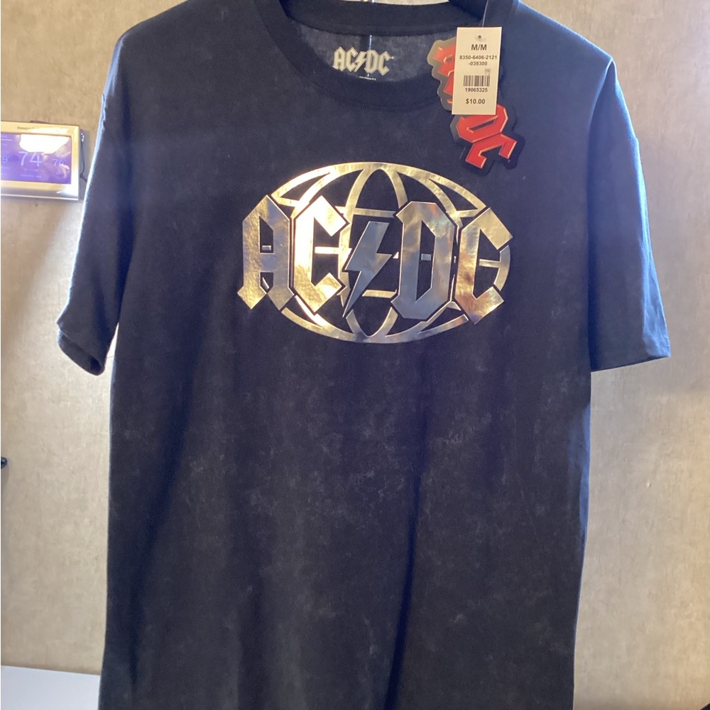 AC/DC Black and Silver Short Sleeve Tee